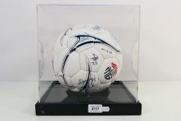 Bolton Wanderers Football Club - A multi-signed football display comprising a Bolton Wanderers