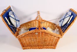 A Optima wicker picnic basket with conte