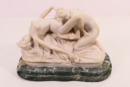 After Jef (Joseph) Lambeaux (Belgian 1952-1908) - A faux marble erotic sculpture depicting two