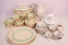 A collection of dinner and tea wares to include a Royal Doulton coffee service decorated in the