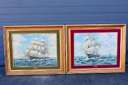 Two framed maritime scene prints bearing plaques marked Galbinto, each approximately 47 cm x 63 cm.