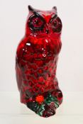 Anita Harris - An avian study, Long-eared Owl in a red colourway,