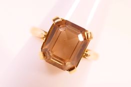 A yellow metal (stamped c18) stone set r
