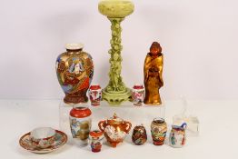 A collection of Japanese ceramics and similar to include vases, cup and saucer, small jug and other.