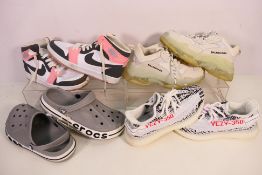 Four pairs of fashion trainers / footwear in UK sizes 4 and 5.