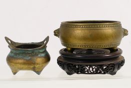 Two Chinese bronze censers,