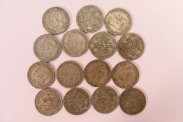 A collection of silver content half crow