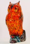 Anita Harris - An avian study, Long-eared Owl in an orange colourway,