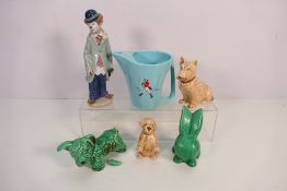 Lot to include a Lladro clown figure, # 5472, Circus Sam,