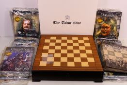 Lot to include a good quality wooden chess board box with storage space for chess pieces,