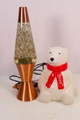 A Lava / Glitter Lamp and a Coca-Cola po