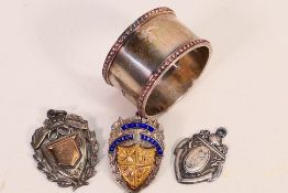 Lot to include a George V silver napkin ring,