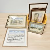 A collection of Tom Winship watercolours including rural scenes,