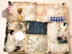 A large quantity of 20th century drinking glasses, vases, bottles, etc.