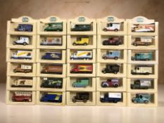 A collection of boxed Lledo die cast delivery vehicles.