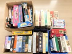 A collection of jigsaws and games.
