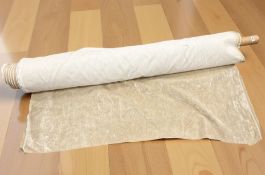 A draper's roll of fabric : Crushed Velvet, Golden Beige, width on roll 140 cm.