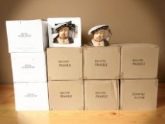 A quantity of boxed Royal Worcester character jugs including Henry VIII,