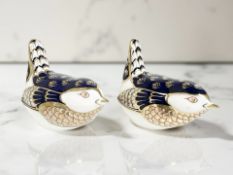 A pair of Royal Crown Derby Wren paperweights,