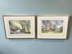 A Craven : Kennedy Castle, watercolour, 37 cm x 53 cm,