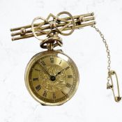 An antique yellow gold fob watch,