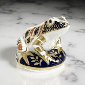 A Royal Crown Derby Frog paperweight, height 7.