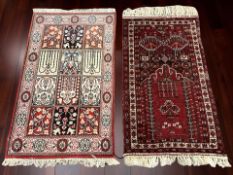 A Balouch prayer rug, Afghanistan, 140 cm x 72 cm.