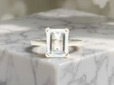 A aquamarine solitaire ring, stamped 9ct, size M CONDITION REPORT: 2.