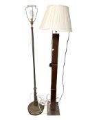 A 20th century brass standard lamp and a further contemporary standard lamp.