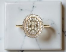 A 9ct gold citrine cluster ring, size S CONDITION REPORT: 2.