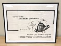 A vintage advertising poster for the film 'Shampoo', printed in England by W. E.