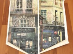Continental School : Two oils on canvas depicting French restaurant buildings,