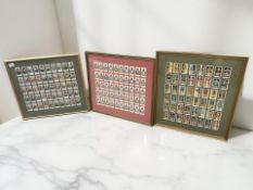 A set of Gallaher Limited Army Badges cigarette cards framed as a montage,
