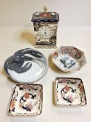 A Masons quartz mantel timepiece 'Double Landscape',