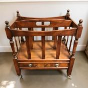 A reproduction mahogany Canterbury in the Regency style, width 46 cm.