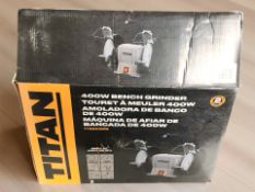 A Titan 400W bench grinder, in box.