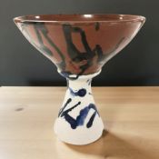 A glazed pottery waisted vase, height 22 cm.