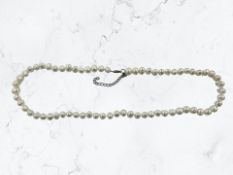 A silver and fresh water cultured pearl necklace,