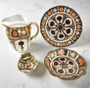 A Royal Crown Derby Imari porcelain milk jug, pattern 1128, height 15cm,