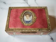 A gilt metal and guilloche enamel rectangular trinket box,