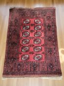 A Turkoman rug, Afghanistan, 147 cm x 103 cm.