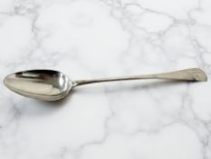 A George III silver basting spoon, John Langlands I & John Robertson I, Newcastle, no date letter,