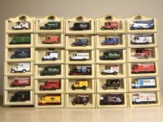 A collection of boxed Lledo die cast delivery vehicles.