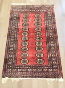 A Lahore Bokhara rug, Pakistan, 202 cm x 127 cm.