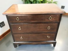 A Stag Minstrel three drawer chest, 82 cm x 47 cm x 72 cm.