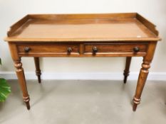 A Victorian mahogany library table, fitted two drawers, 105 cm x 49 cm x 75 cm.