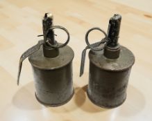 Two inert Polish RG-42 grenades, height 13 cm.