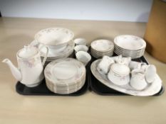 Forty four pieces of Crescent china tea and dinner wares.