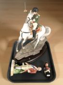 A Franklin Mint porcelain figure Napoleon at Waterloo on stand,