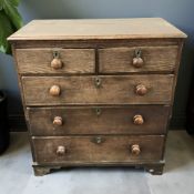 A 19th century oak five drawer chest, 95 cm x 49 cm x 103 cm.